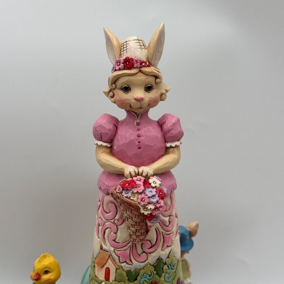 Jim Shore Easter Blessings Go Around Bunny With Rotating Characters Figurine - Picture 1 of 12